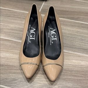 AGL Nude Patent Leather Heels